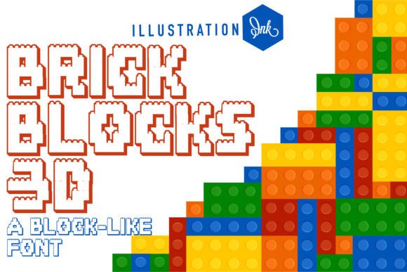 Preview of Brick Blocks 3d Font