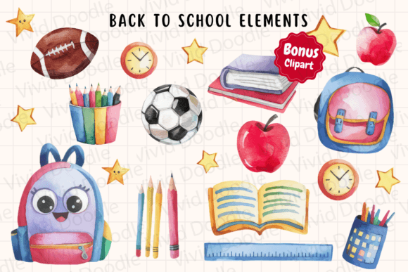 Thumbnail 2 of Bright Rainbow School Doodle Font