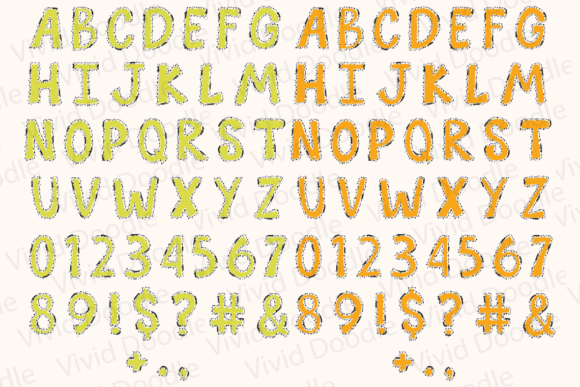 Thumbnail 4 of Bright Rainbow School Doodle Font