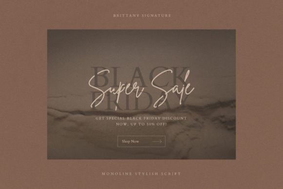 Thumbnail 2 of Brittany Signature Script Font