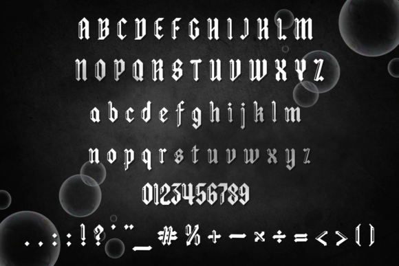 Thumbnail 2 of Bubble Old English Font