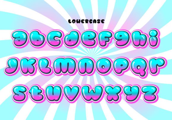 Thumbnail 3 of Bubble Pink Blue Font