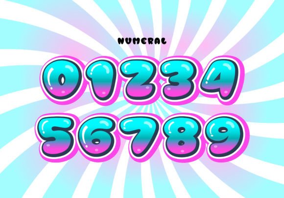 Thumbnail 4 of Bubble Pink Blue Font