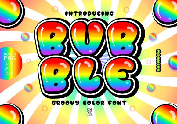 Preview of Bubble Rainbow Font