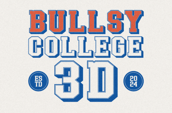 Preview of Bullsy College 3d Font