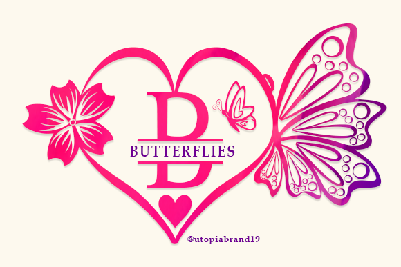 Preview of Butterflies Monogram Font