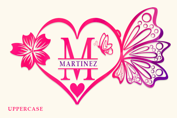 Thumbnail 2 of Butterflies Monogram Font