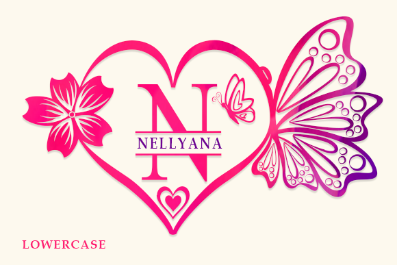 Thumbnail 3 of Butterflies Monogram Font