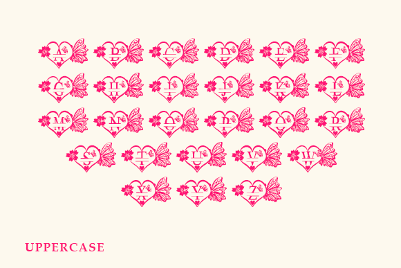 Thumbnail 4 of Butterflies Monogram Font