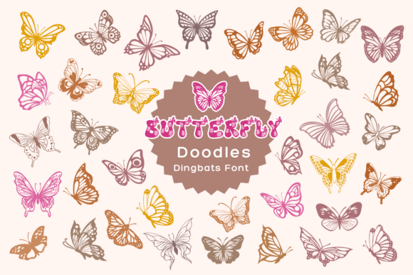Preview of Butterfly Doodles Font