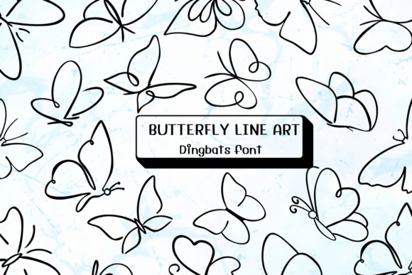 Preview of Butterfly Line Art Font