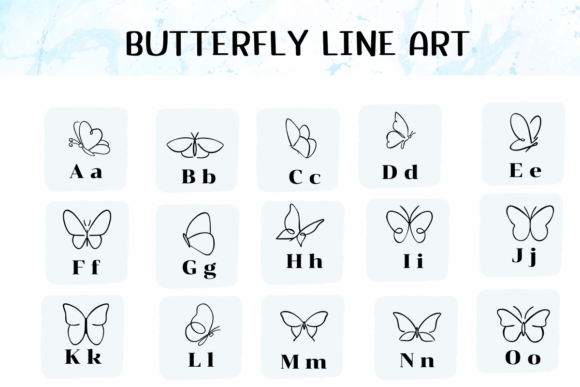 Thumbnail 2 of Butterfly Line Art Font