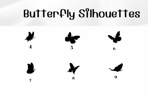 Thumbnail 4 of Butterfly Silhouettes Font