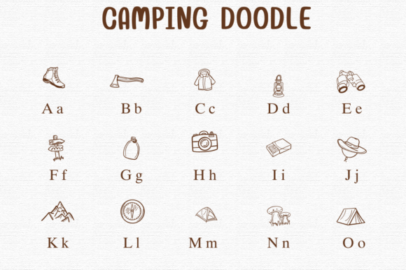 Thumbnail 2 of Camping Doodle Font
