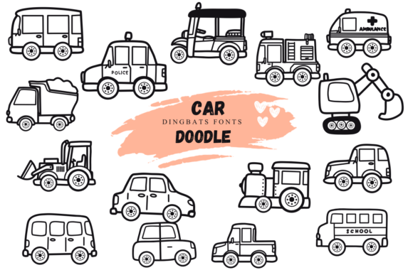 Preview of Car Doodle Font
