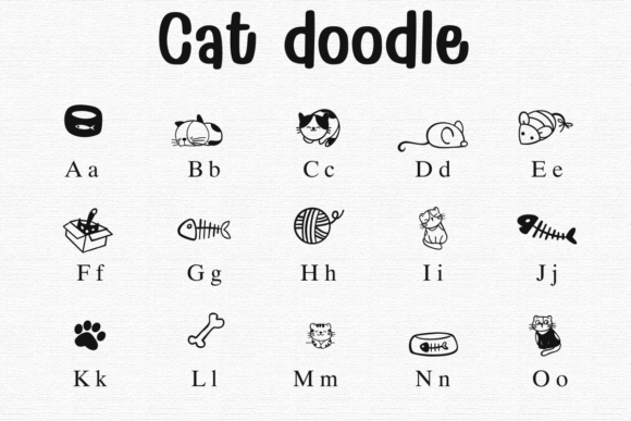 Thumbnail 2 of Cat Doodle Font