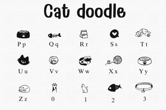 Thumbnail 3 of Cat Doodle Font