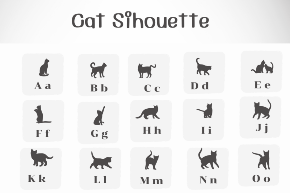 Thumbnail 2 of Cat Sihouette Font