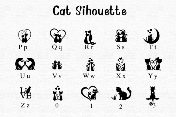 Thumbnail 3 of Cat Silhouette Font