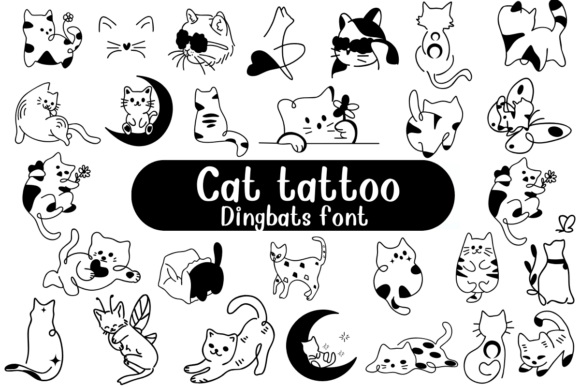 Preview of Cat Tattoo Font