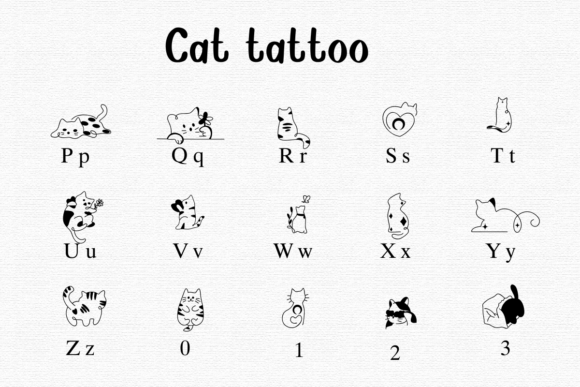 Thumbnail 3 of Cat Tattoo Font
