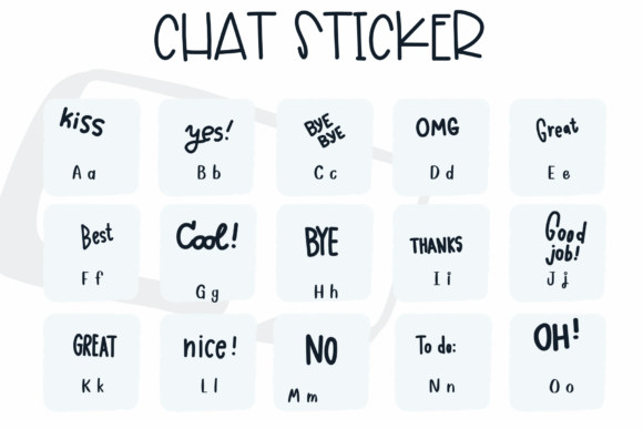 Thumbnail 2 of Chat Sticker Font