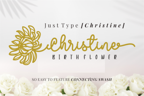 Thumbnail 4 of Christine Birth Flower Duo Font