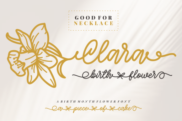 Preview of Clara Birth Flower Font