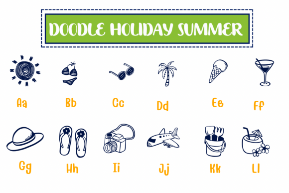 Thumbnail 2 of Doodle Holiday Summer Font