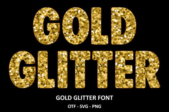 Thumbnail 2 of Gold Glitter Font