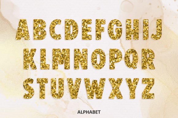 Thumbnail 3 of Gold Glitter Font