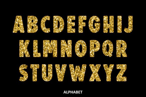 Thumbnail 4 of Gold Glitter Font