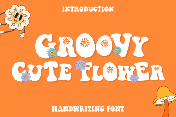 Preview of Groovy Cute Flower Font