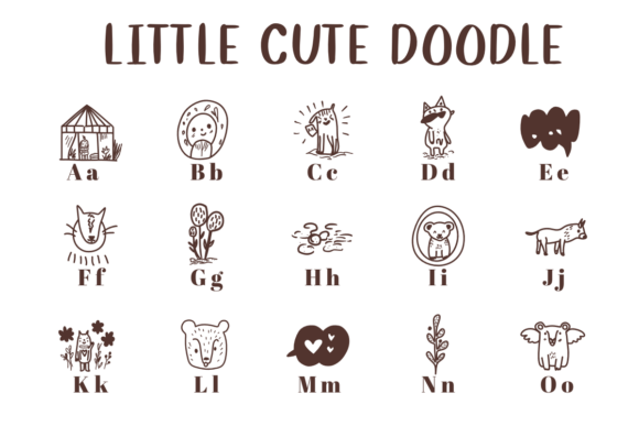 Thumbnail 2 of Little Cute Doodle Font