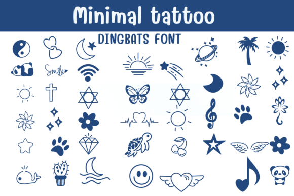 Main preview of Minimal Tattoo Font
