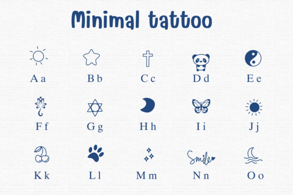 Thumbnail 2 of Minimal Tattoo Font