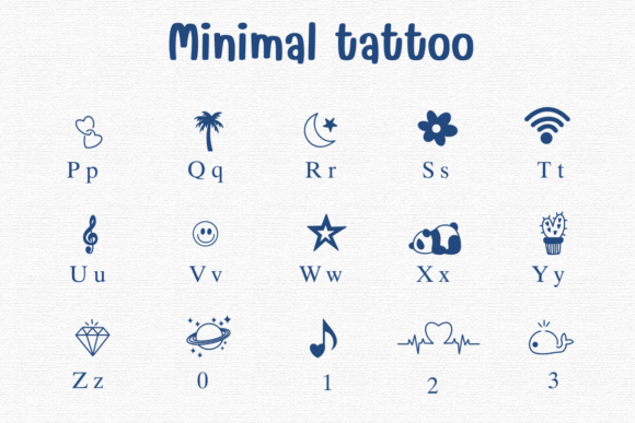 Thumbnail 3 of Minimal Tattoo Font