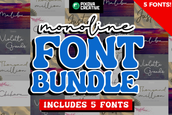 Preview of Monoline 5 Script Bundle Font