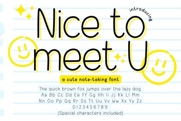 Preview of Nice to Meet U Font
