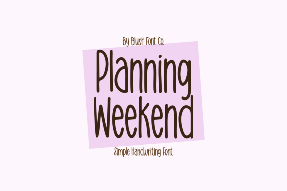 Main preview of Planning Weekend Font