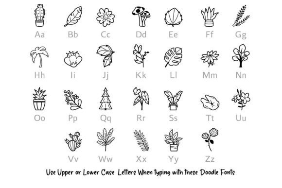 Thumbnail 2 of Plant Doodle Font