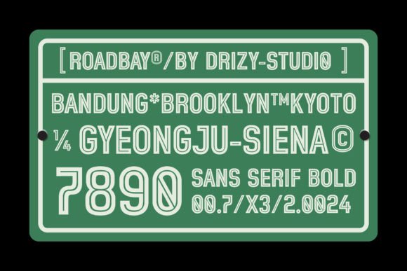 Thumbnail 2 of Roadbay Inline Bold Condensed Font