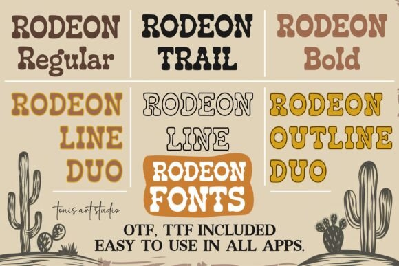 Thumbnail 2 of Rodeon Western Bundle Font