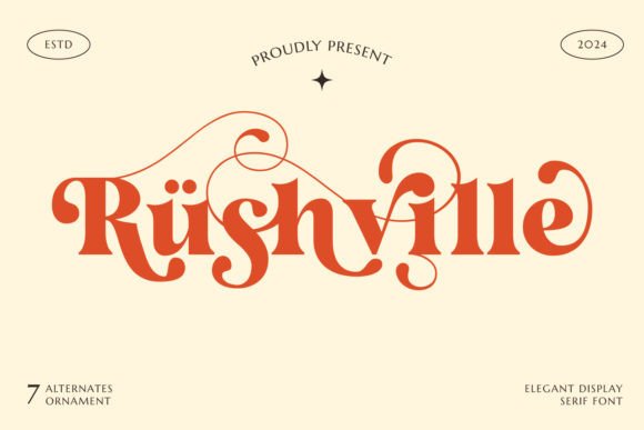 Main preview of Rushville Font