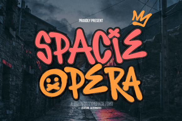 Main preview of Spacie Opera Font