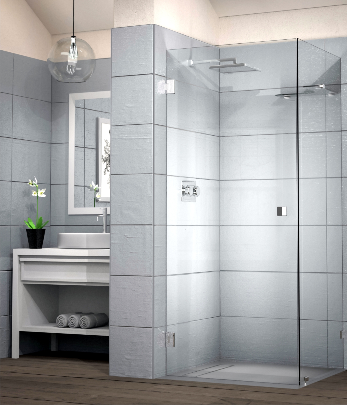 Frameless Glass Shower Doors/Tub Combination