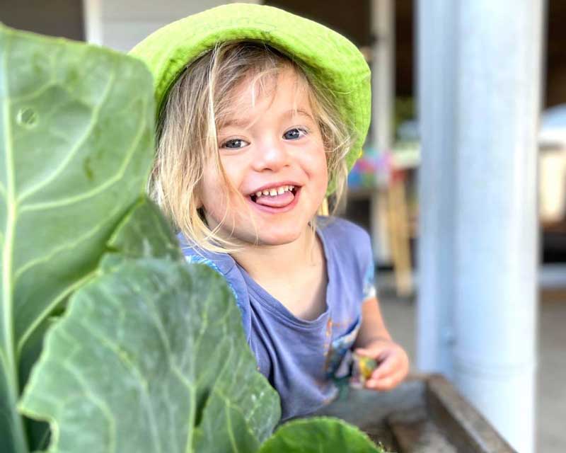 Child enjoys garden to the plate experiences great for homegrown child's first family meals.