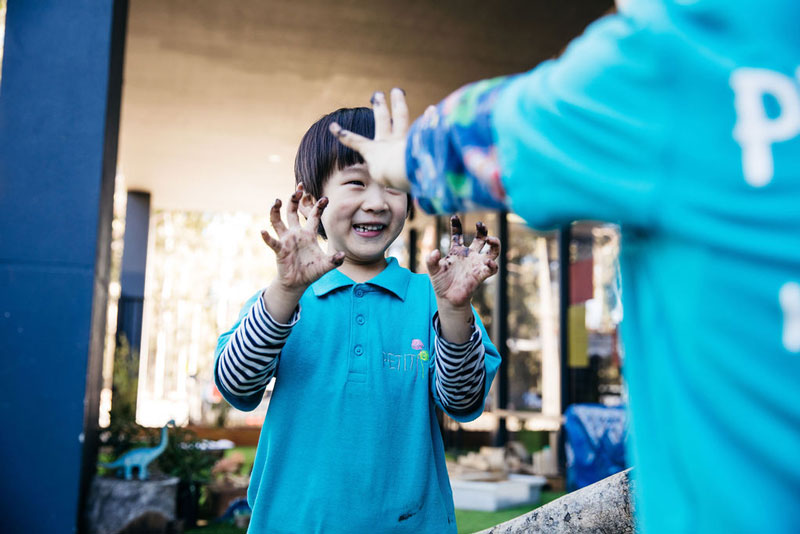 Children learning through play develop new skills forming lots of neural connections in the brain.