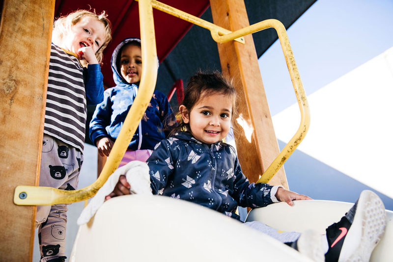 Child's toilet training no longer in their thoughts when children play.