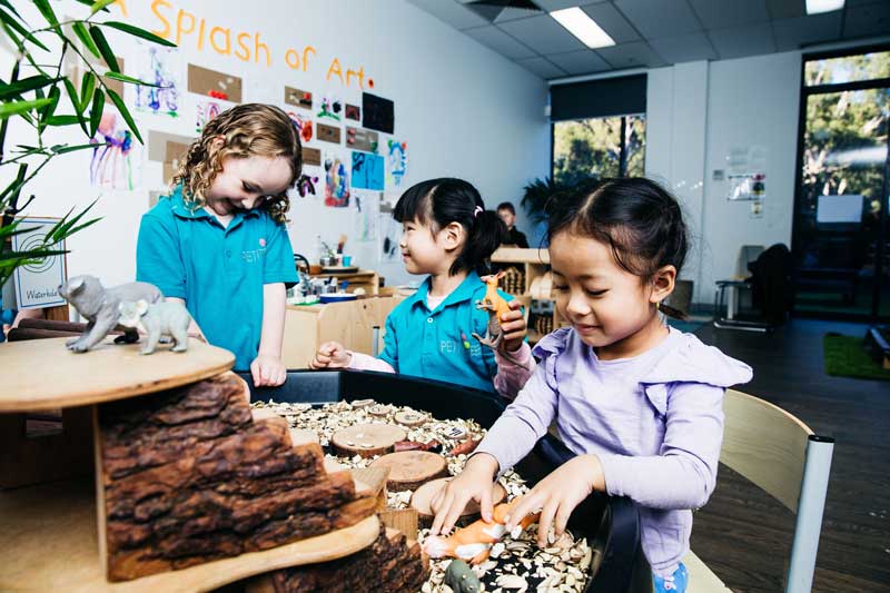 Preschoolers use open-ended materials to engage in learning through play.